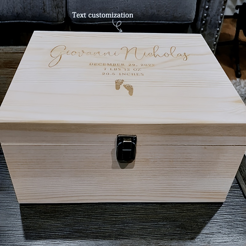 Personalized Laser-Engraved Wooden Keepsake Box
